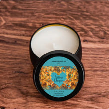 Load image into Gallery viewer, Travel-size fall candle with earthy moss and fresh mint notes