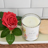 Load image into Gallery viewer, It’s Yo Birthday candle jar with colorful sprinkles and buttercream scent