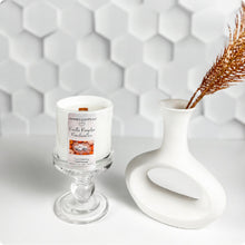 Load image into Gallery viewer, White glass jar candle with coconut apricot wax and toasted marshmallow notes
