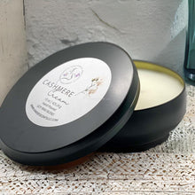 Load image into Gallery viewer, Hand-poured candle with cozy and elegant fragrance in matte tin