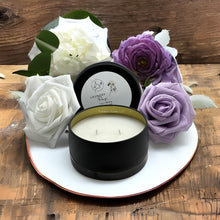 Load image into Gallery viewer, Laundry Day soy wax candle tin with fresh cotton and white musk scent