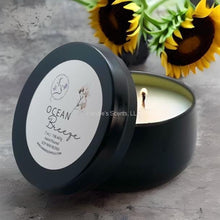 Load image into Gallery viewer, Travel-size candle tin with coastal sea air notes