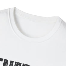 Load image into Gallery viewer, Close-up of a white t-shirt with black text on a white background
