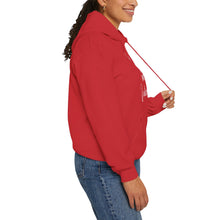 Load image into Gallery viewer, Person wearing a red hoodie with 'Lit with Intention' text on a white background
