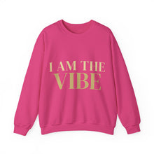 Load image into Gallery viewer, Pink sweatshirt with 'I AM THE VIBE' text on a white background

