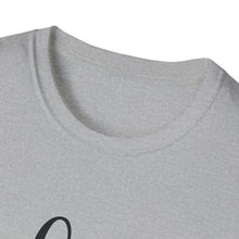 Load image into Gallery viewer, Gray t-shirt with a black graphic design on a white background
