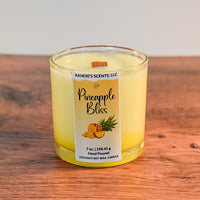 Clear glass jar candle with coconut soy wax and wooden wick