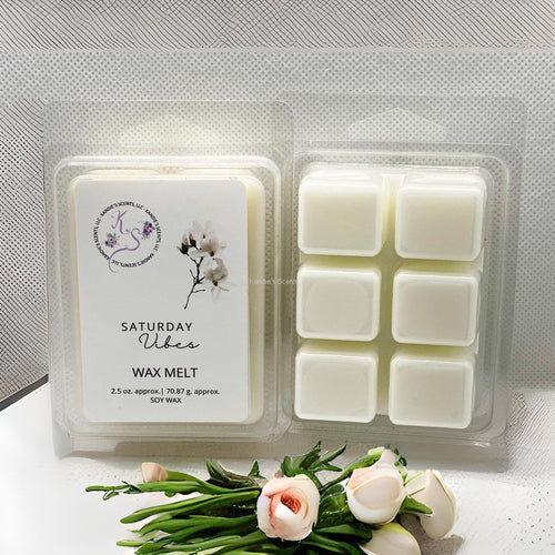 Saturday Vibes wax melts with fruity raspberry and coconut scent